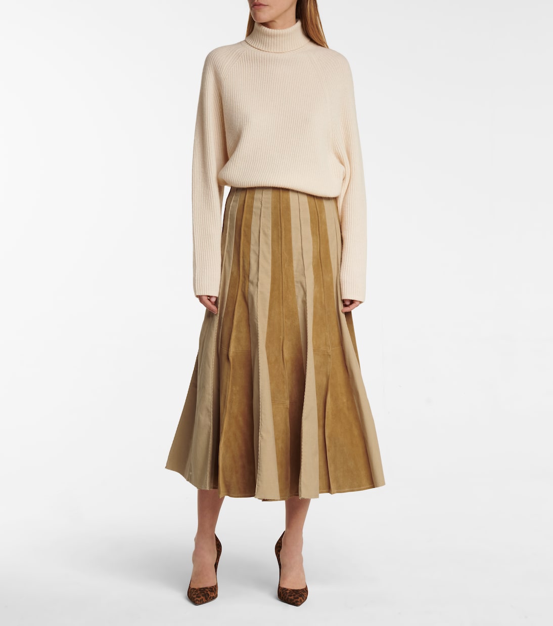Robe midi Ernst en daim et coton | Gabriela Hearst