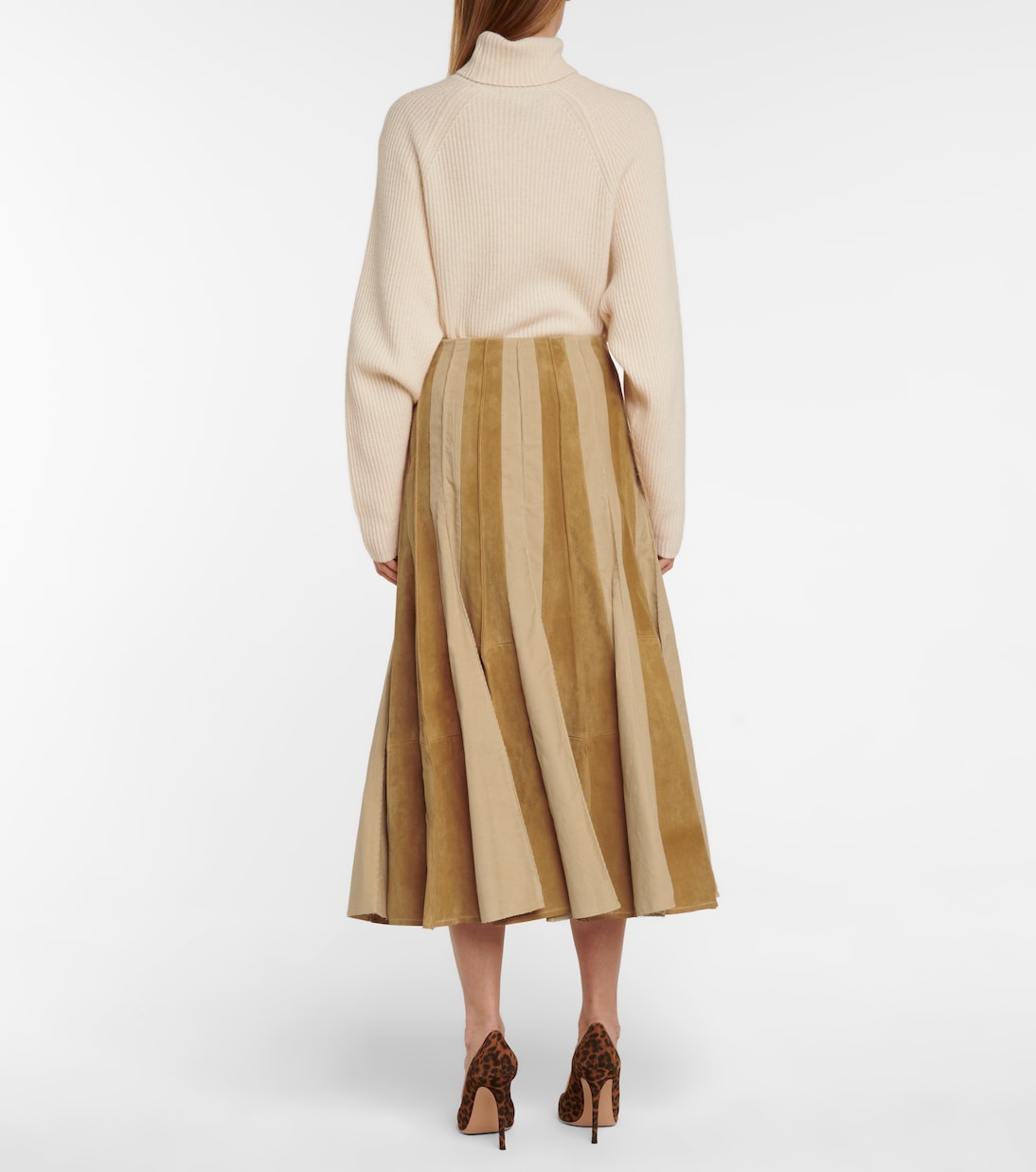 Robe midi Ernst en daim et coton | Gabriela Hearst
