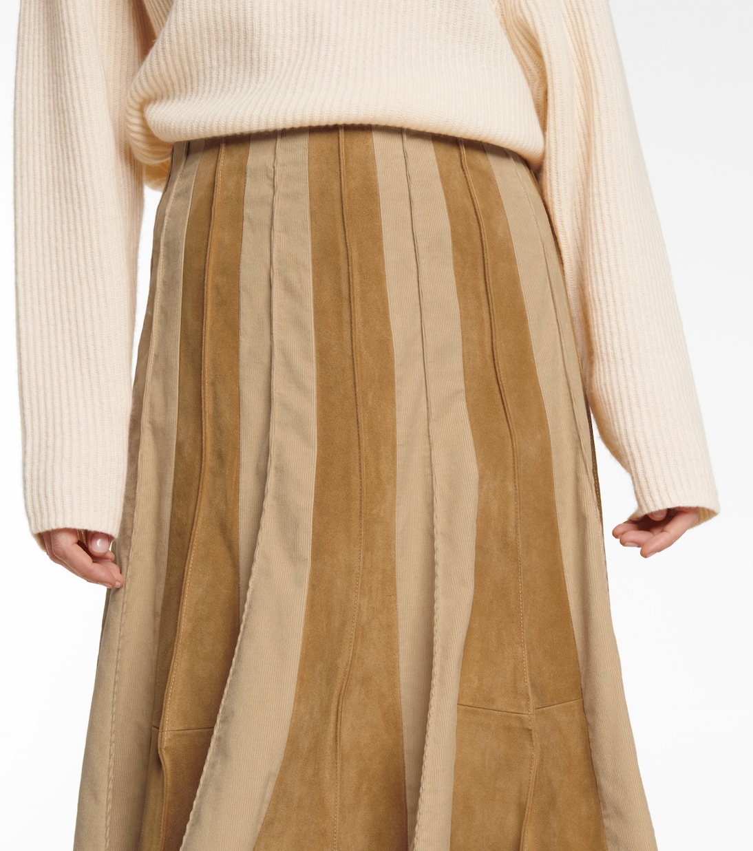 Robe midi Ernst en daim et coton | Gabriela Hearst