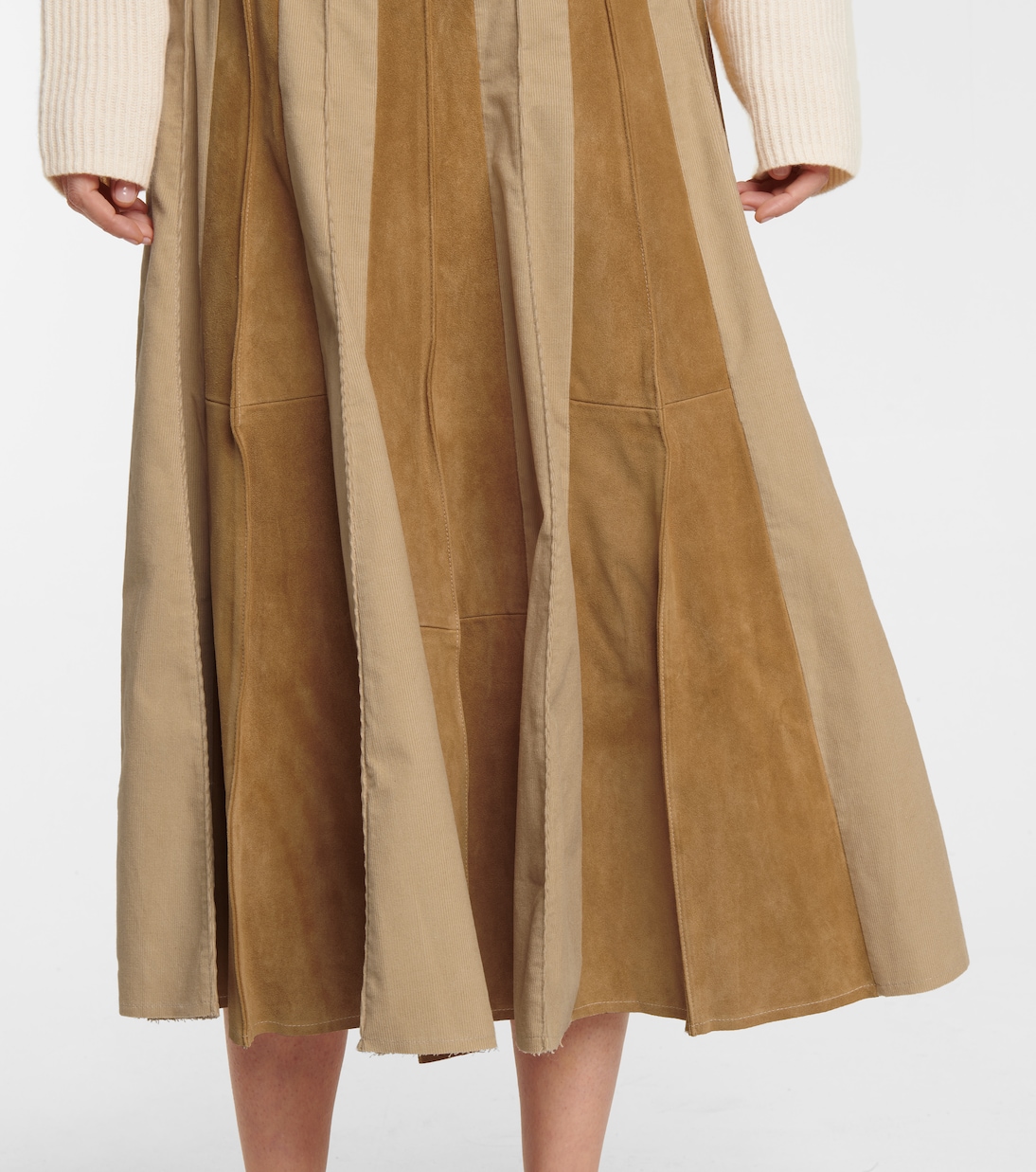 Robe midi Ernst en daim et coton | Gabriela Hearst