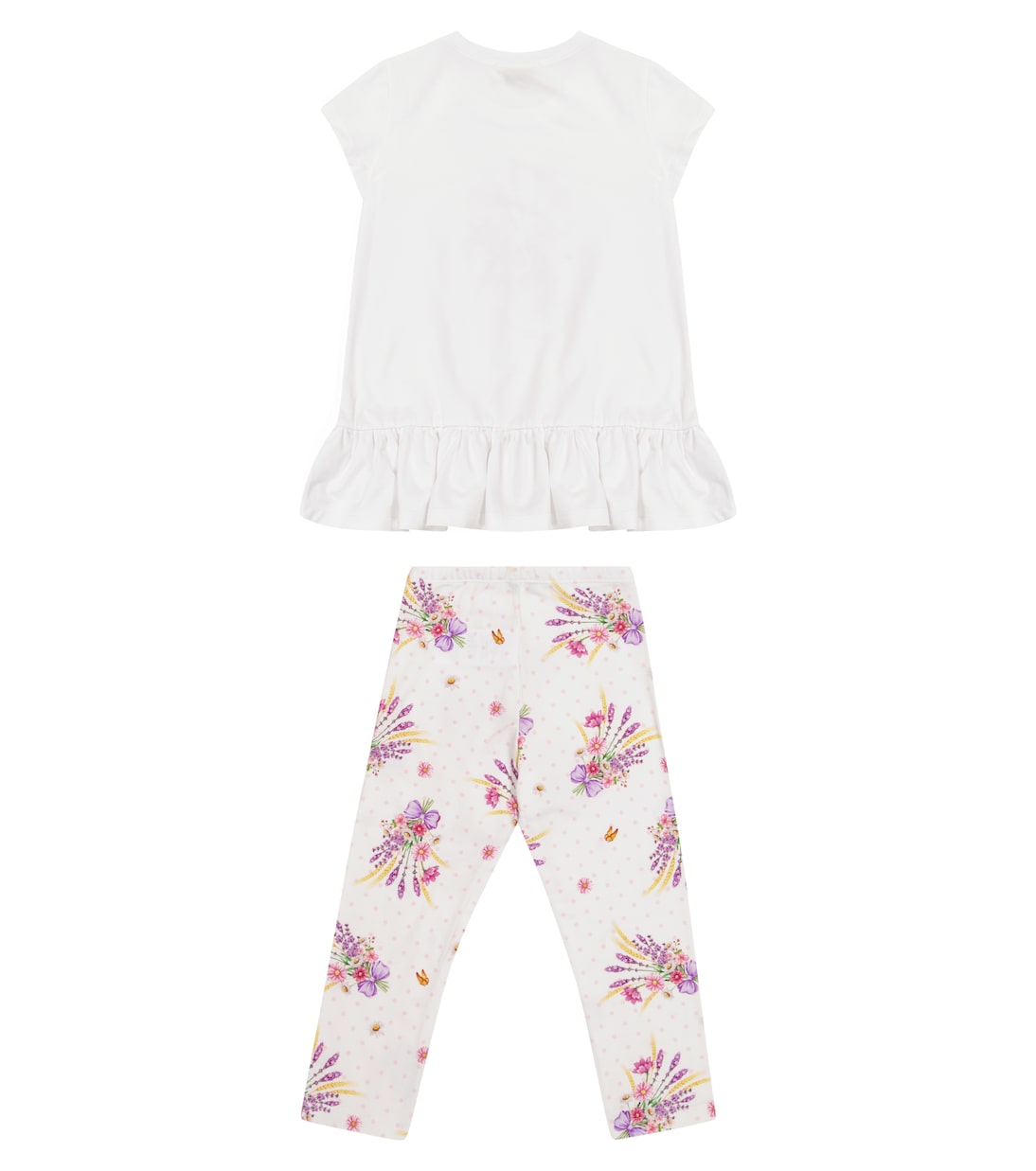 Printed stretch-cotton T-shirt and leggings set | Monnalisa