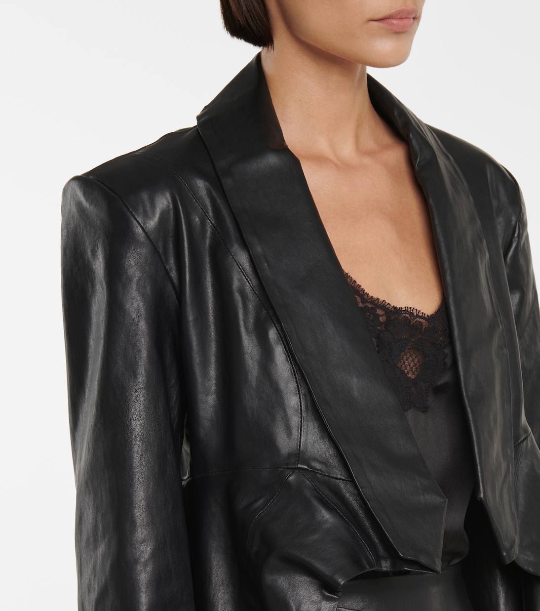 Cropped Blazer aus Leder | Maticevski