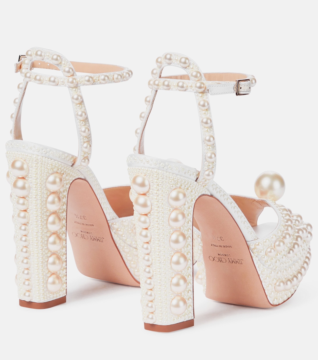 Saracria 120 embellished satin sandals | Jimmy Choo