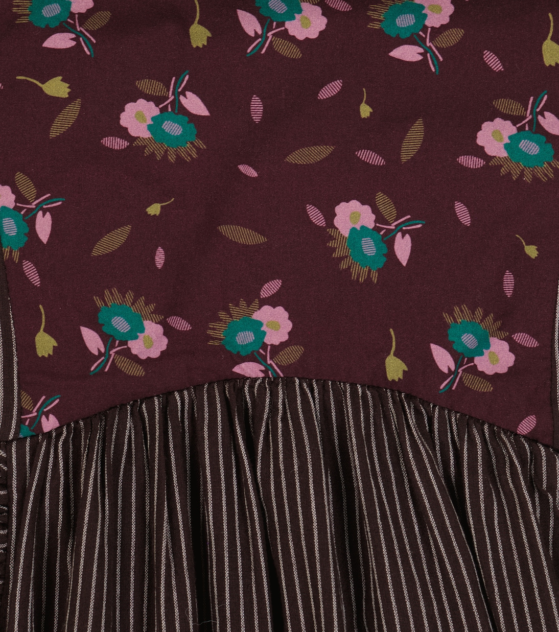 Earth printed cotton dress | Caramel