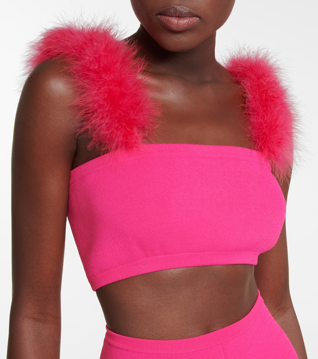 Faux fur-trimmed bralette | Magda Butrym