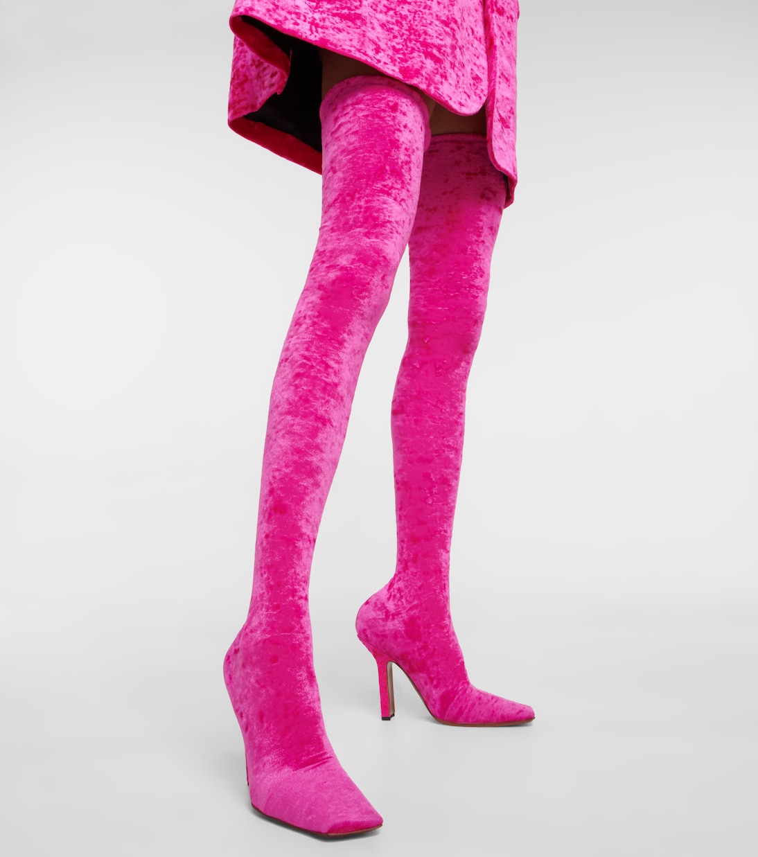 Overknee-Stiefel aus Samt | Vetements