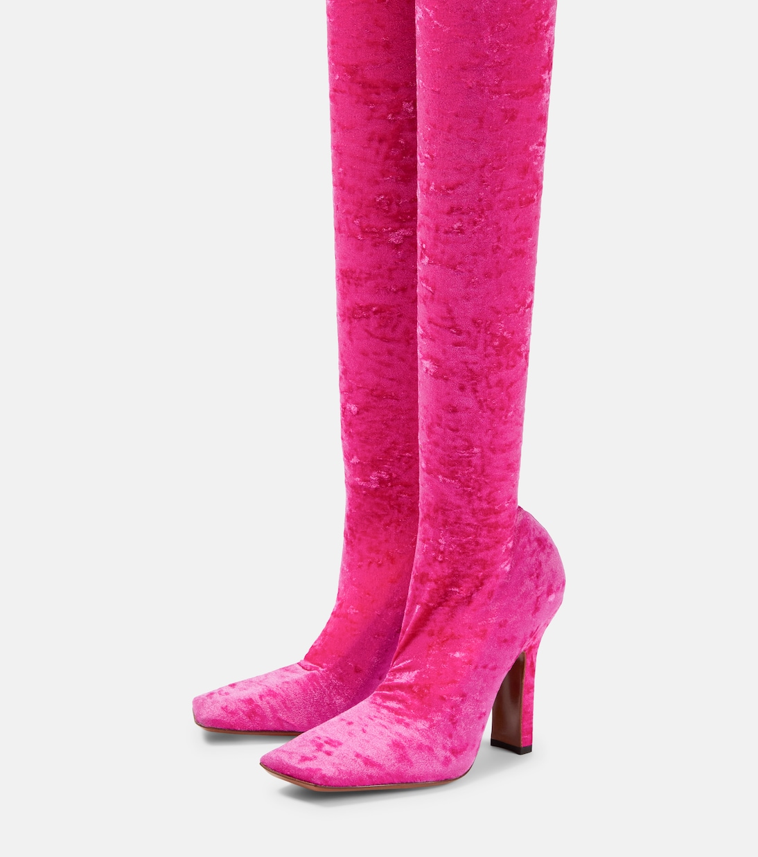 Overknee-Stiefel aus Samt | Vetements