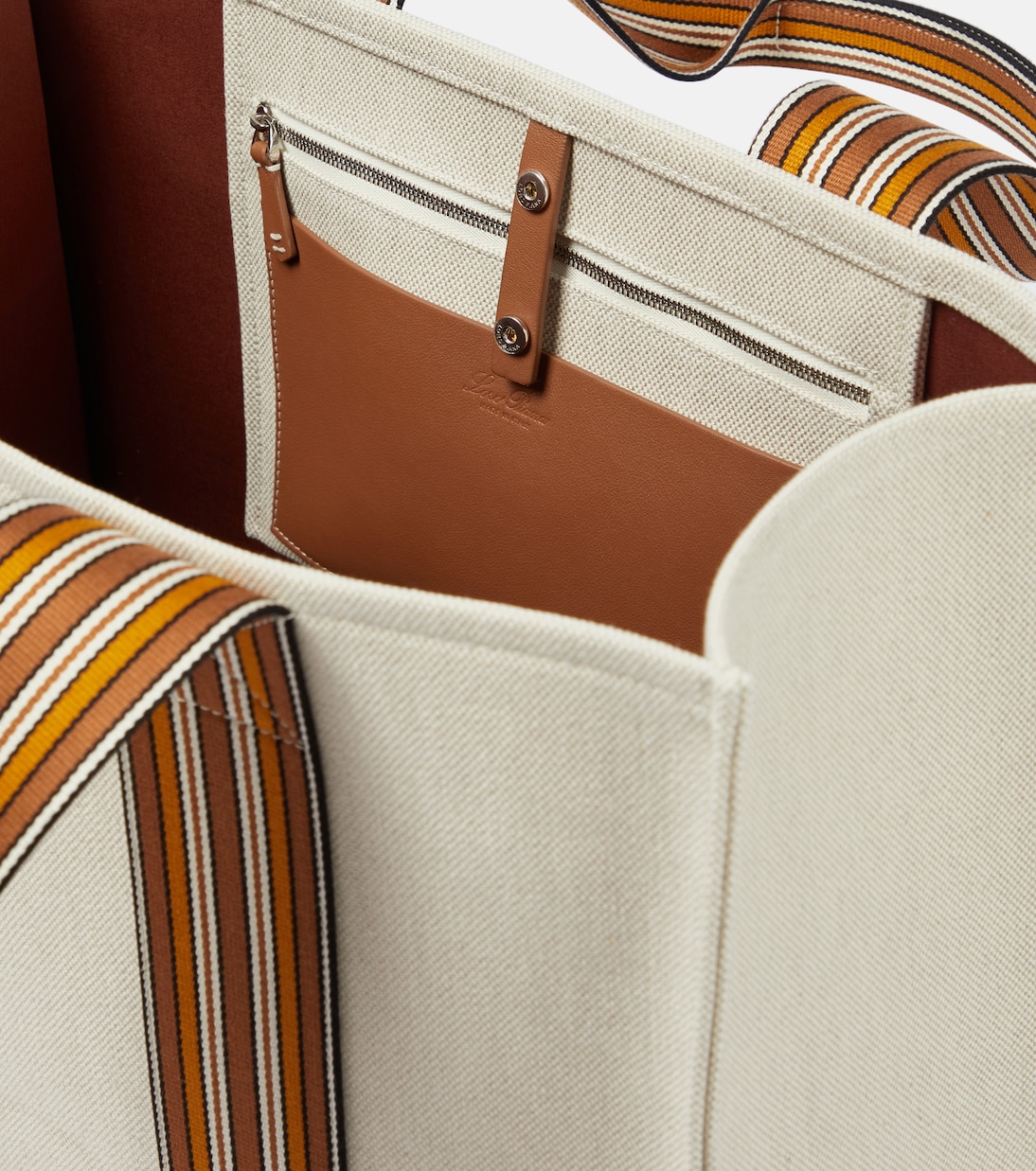 Borsa The Suitcase Stripe Medium in canvas | Loro Piana