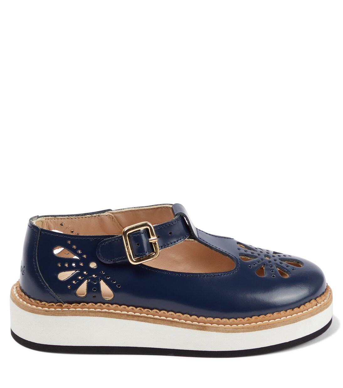 Stringate in pelle con cut-out | Chloé Kids