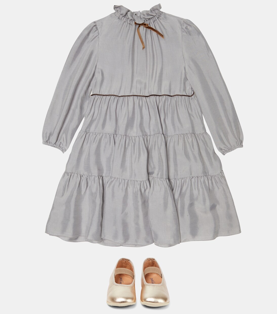 Bow-detail ruffled tiered dress | Il Gufo