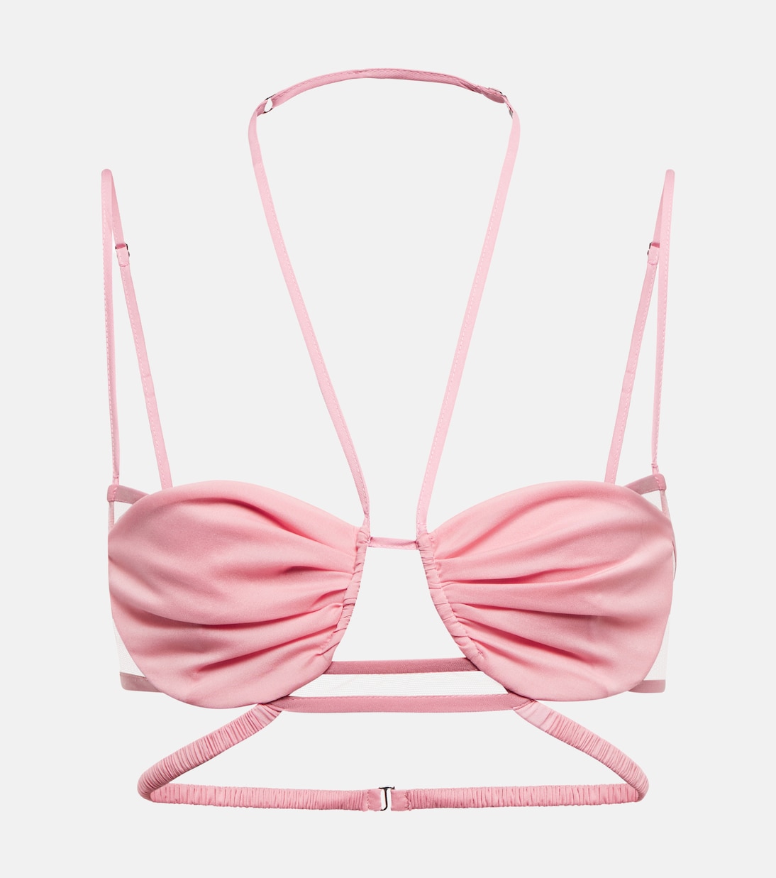 Sujetador de malla y georgette halter | Nensi Dojaka