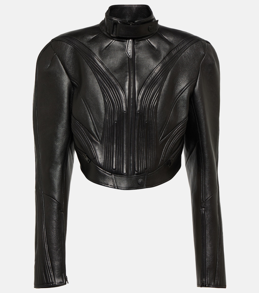 Cropped leather jacket | Mugler