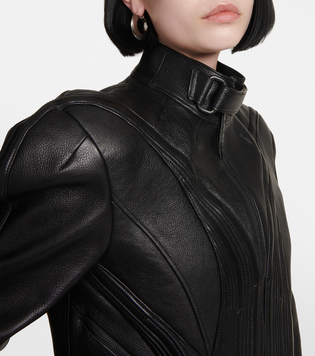Cropped leather jacket | Mugler