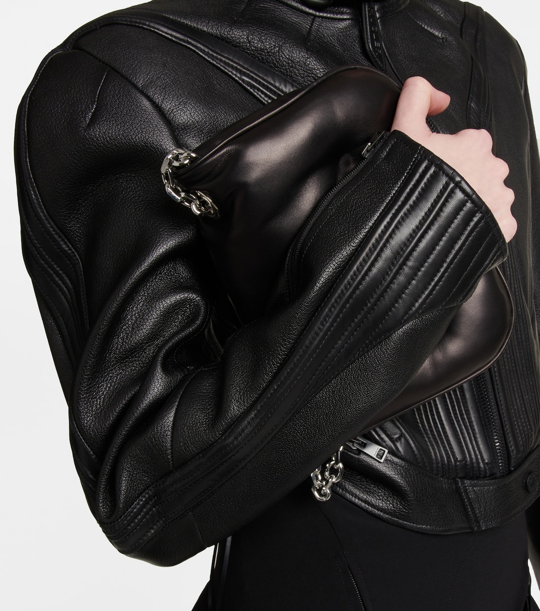 Cropped leather jacket | Mugler