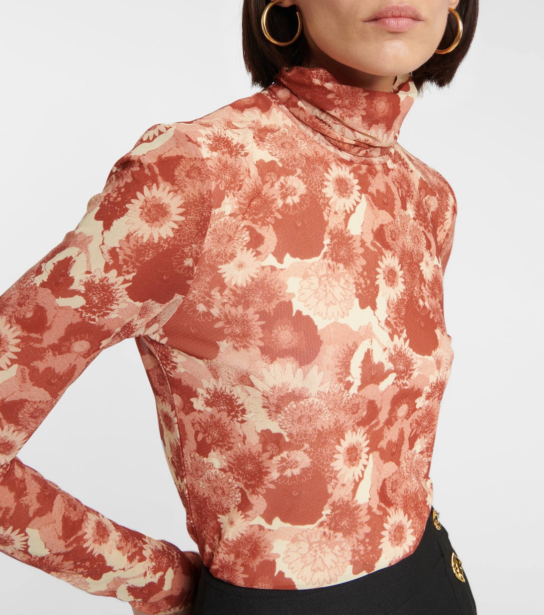 Floral turtleneck top | Ganni
