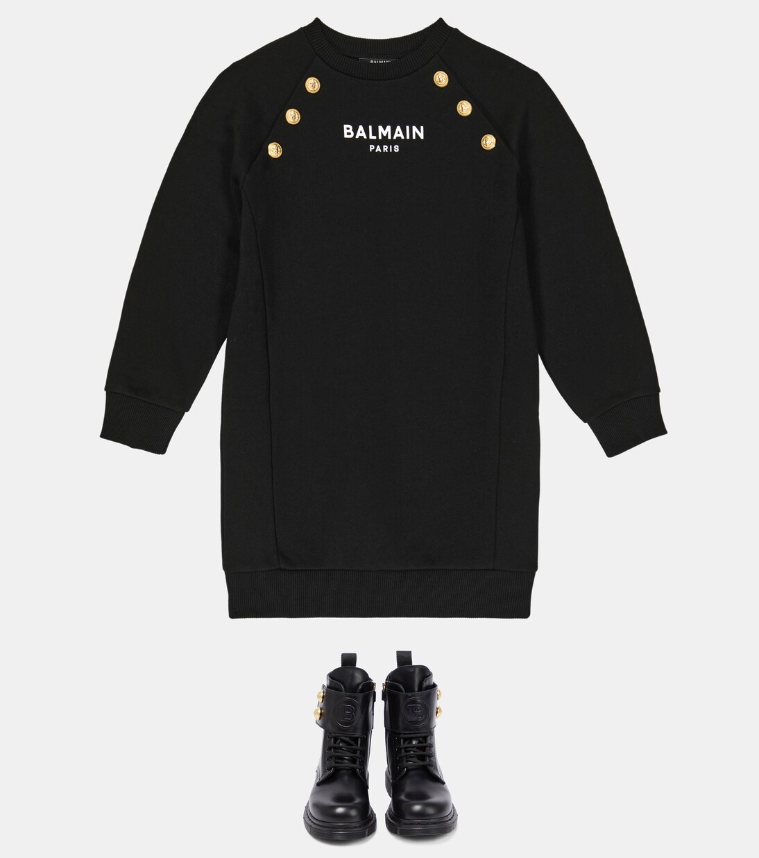 Verziertes Kleid aus Jersey | Balmain Kids
