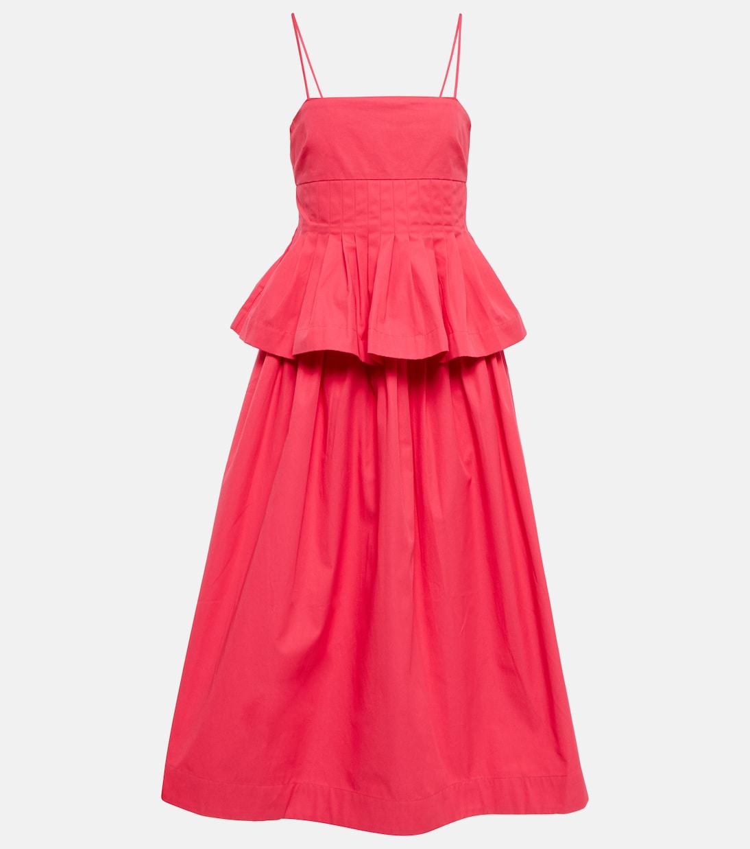 Pleated cotton midi dress | CO