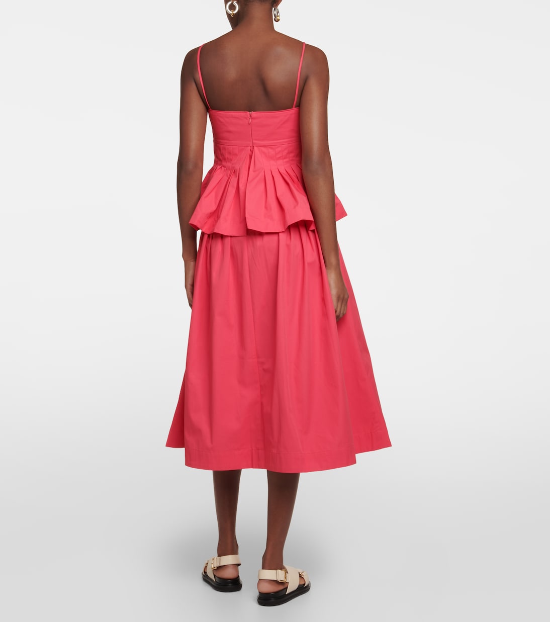 Pleated cotton midi dress | CO