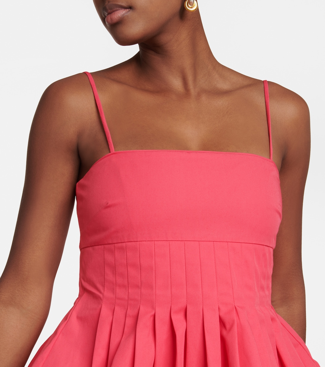 Pleated cotton midi dress | CO