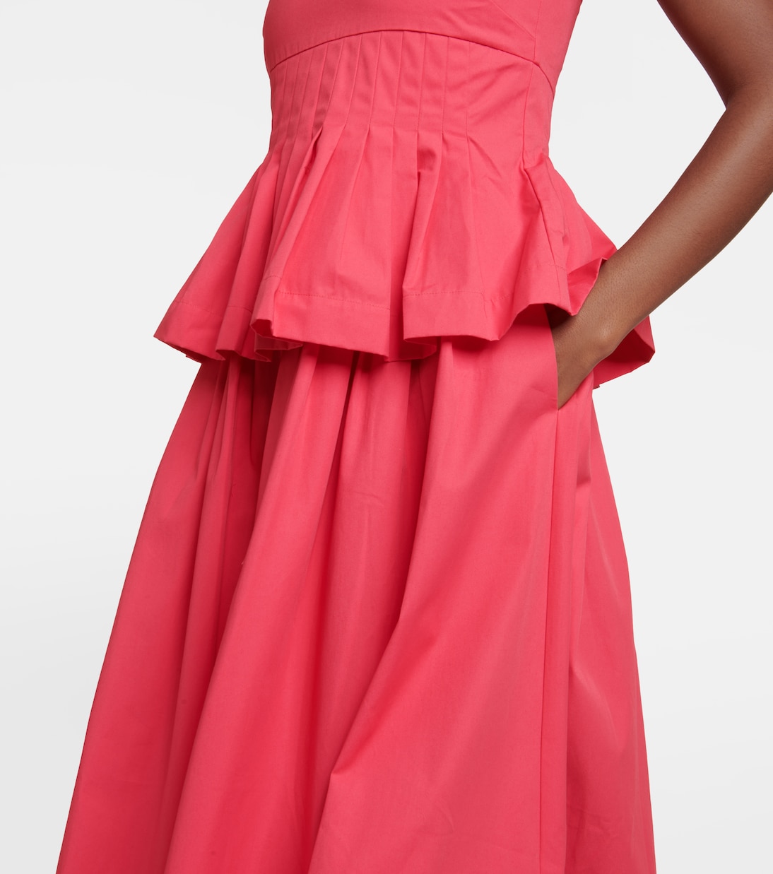 Pleated cotton midi dress | CO