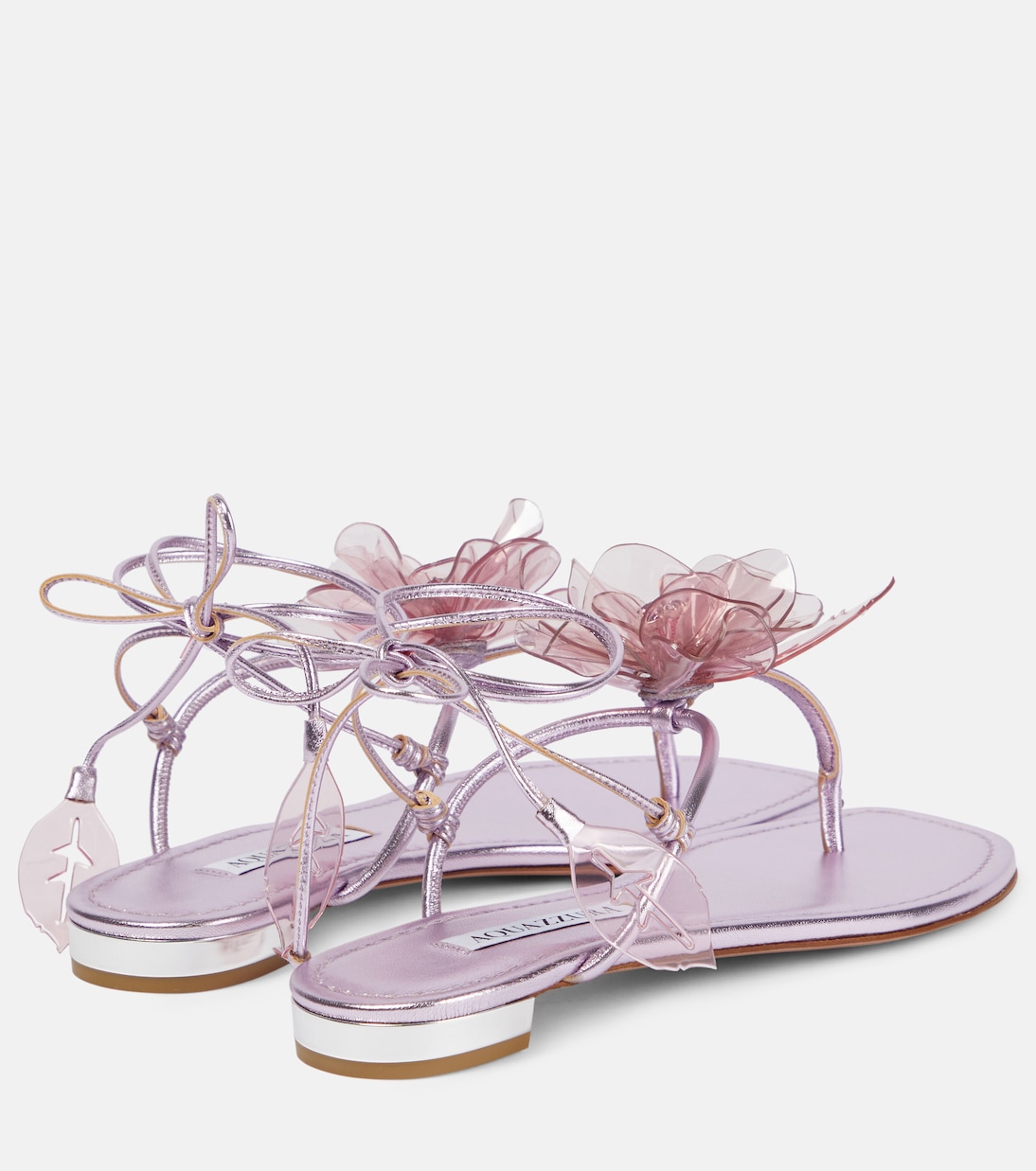 Zsa Zsa metallic leather sandals | Aquazzura