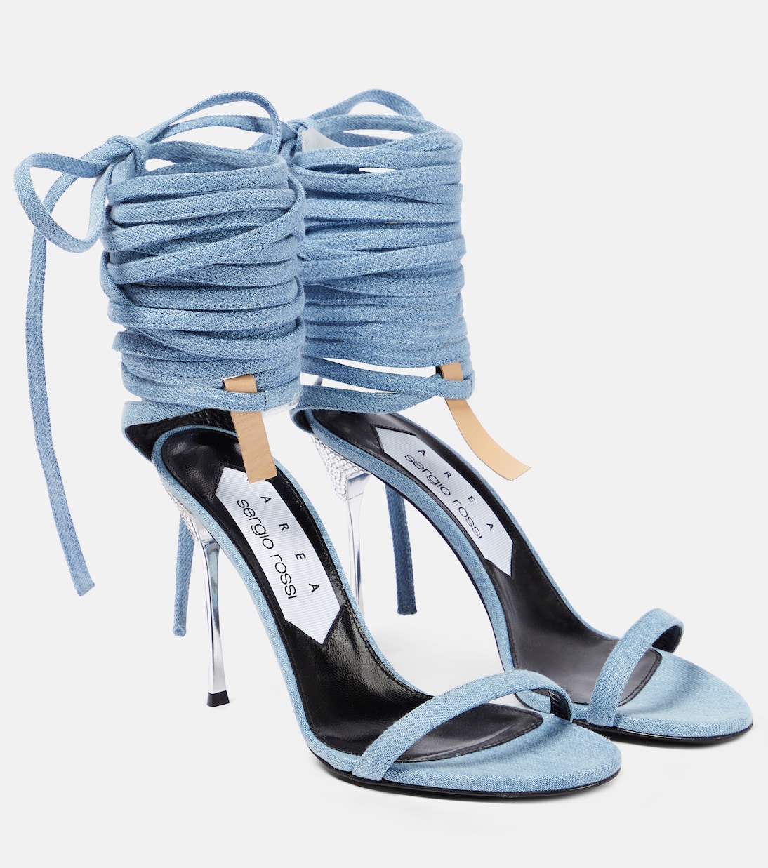 x Sergio Rossi - Sandali Shibari in denim | Area
