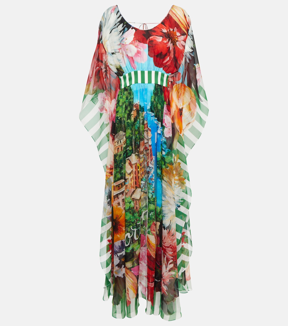 Abito lungo Portofino in chiffon di seta | Dolce&Gabbana