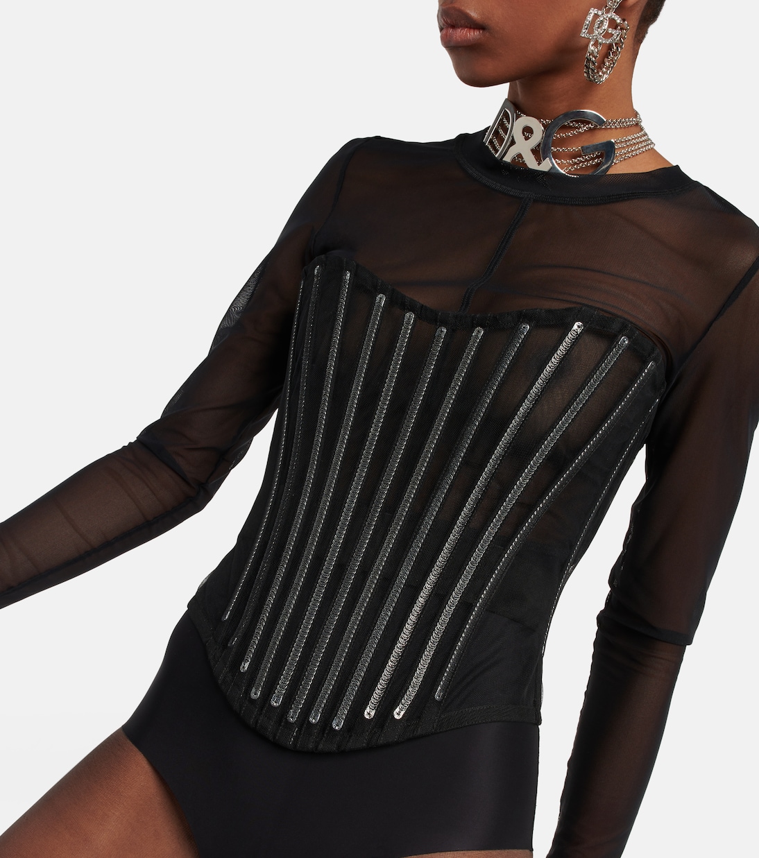 x Kim – Bustier en tulle à ornements | Dolce&Gabbana