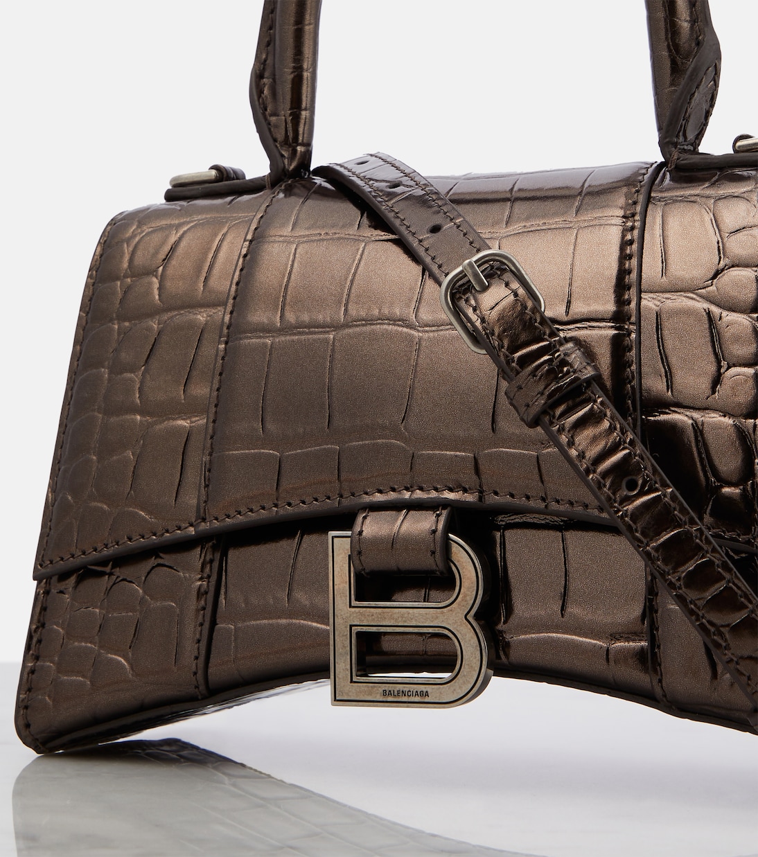 Sac Hourglass XS en cuir embossé | Balenciaga