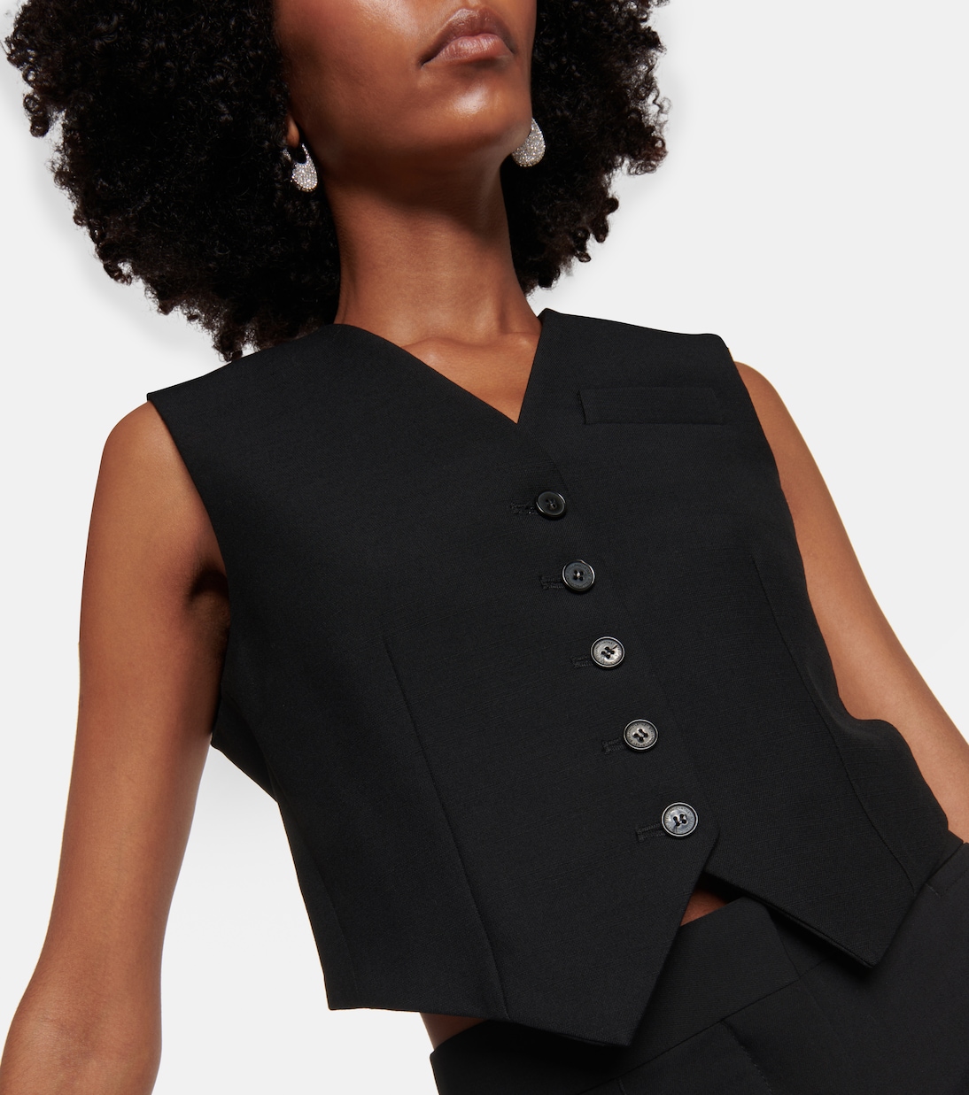 Gilet de costume raccourci en laine | Stella McCartney