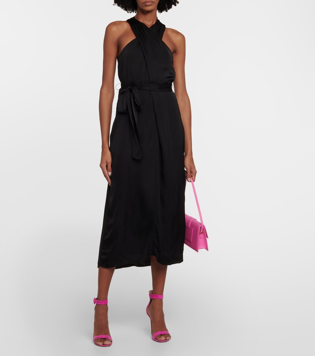 Vestido midi Stephanie de cuello halter | Velvet