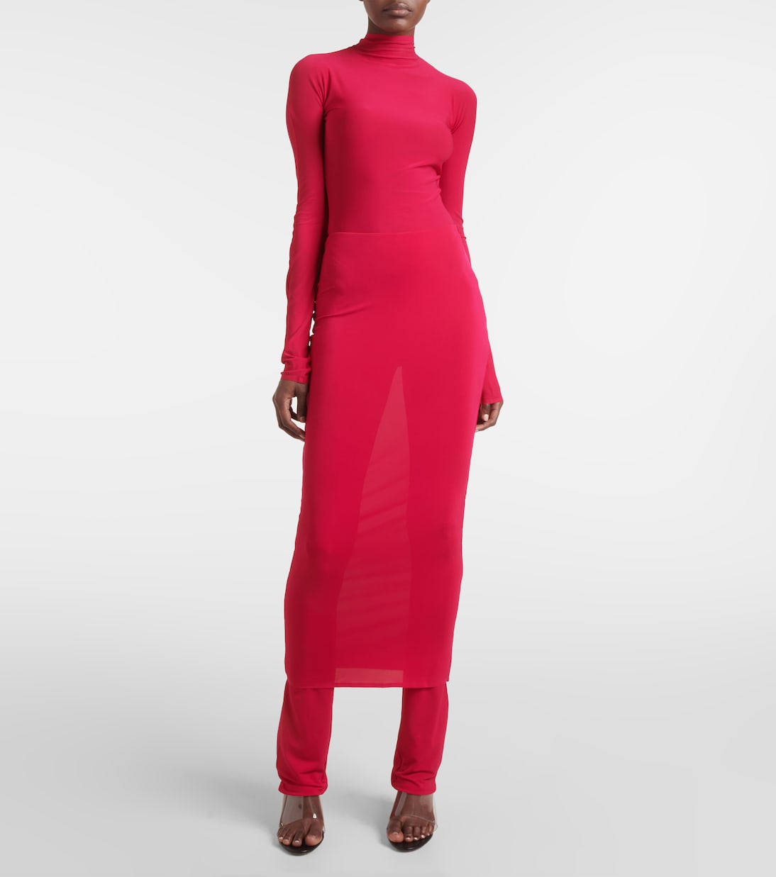 Pantaloni in jersey a vita alta con gonna | Alaïa