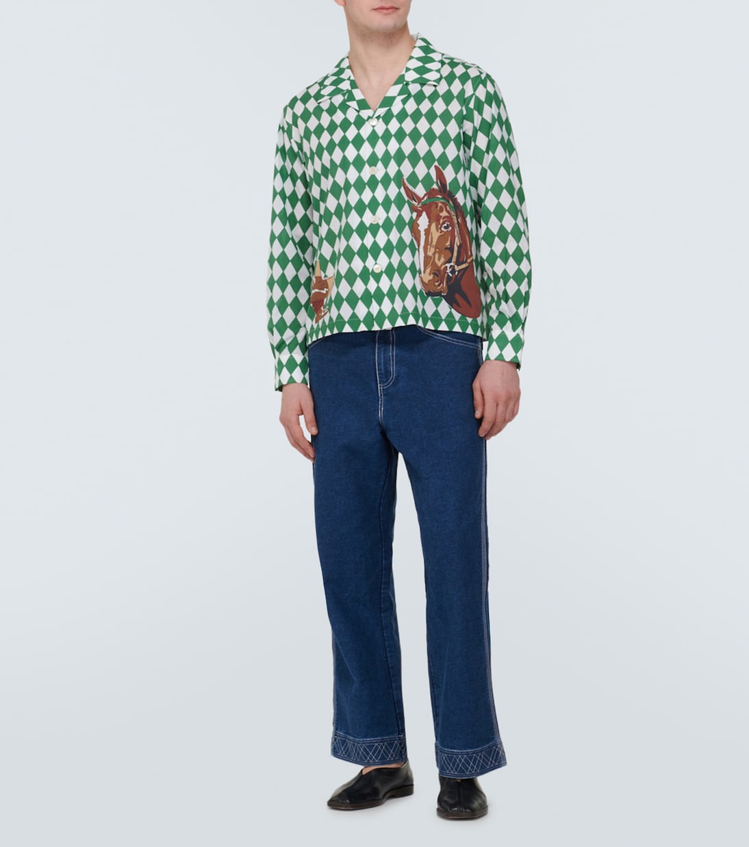 Camicia Jockey in cotone con stampa | Bode