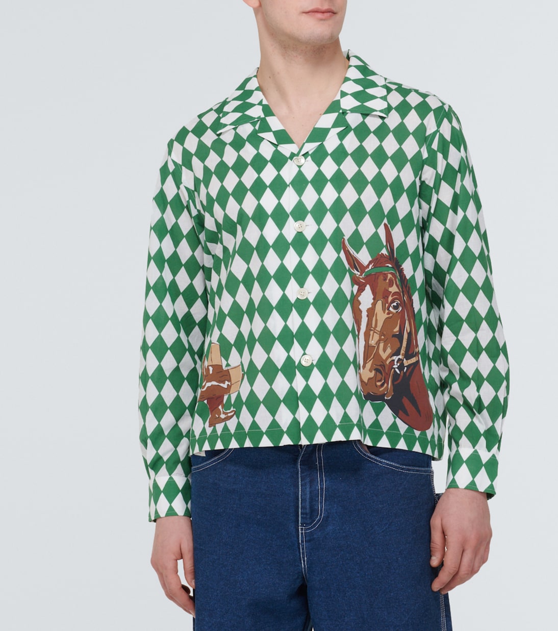 Camicia Jockey in cotone con stampa | Bode