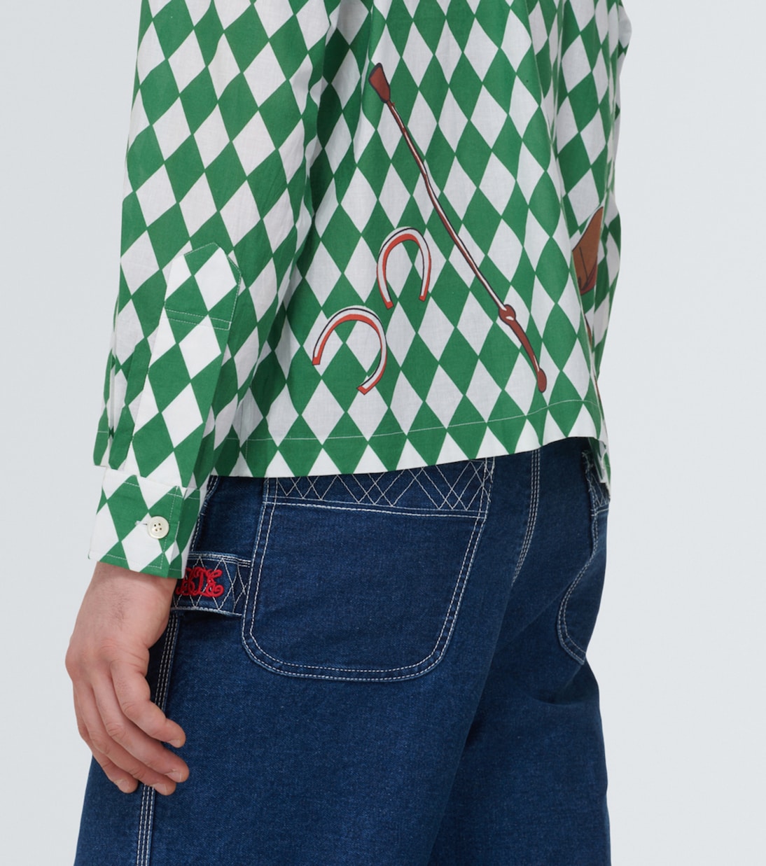Camicia Jockey in cotone con stampa | Bode