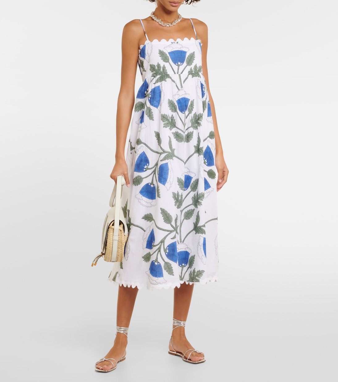 Vestido midi de algodón floral | Juliet Dunn