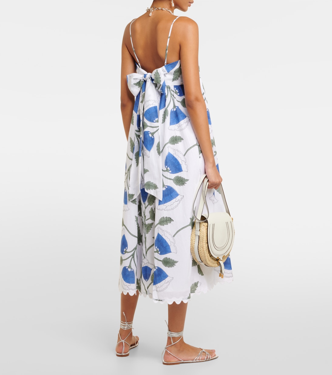 Vestido midi de algodón floral | Juliet Dunn