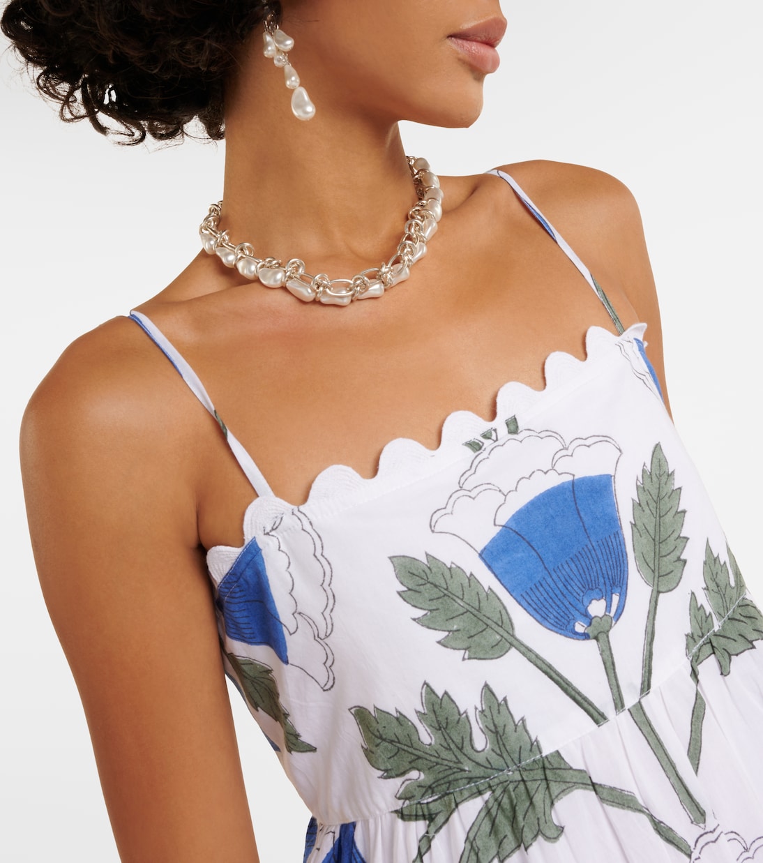 Vestido midi de algodón floral | Juliet Dunn