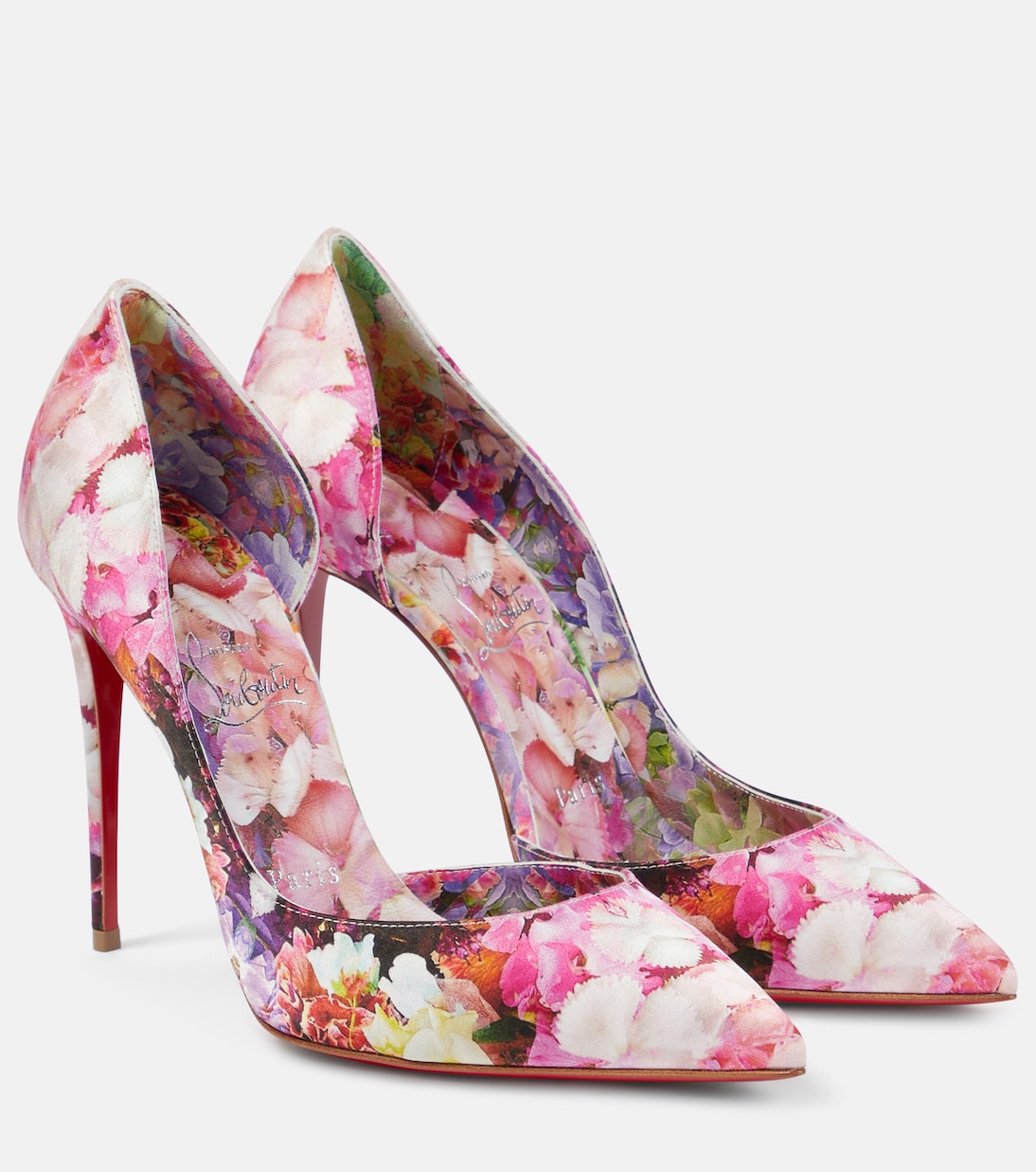 Iriza 100 floral crepe satin pumps in multicoloured Christian Louboutin Mytheresa