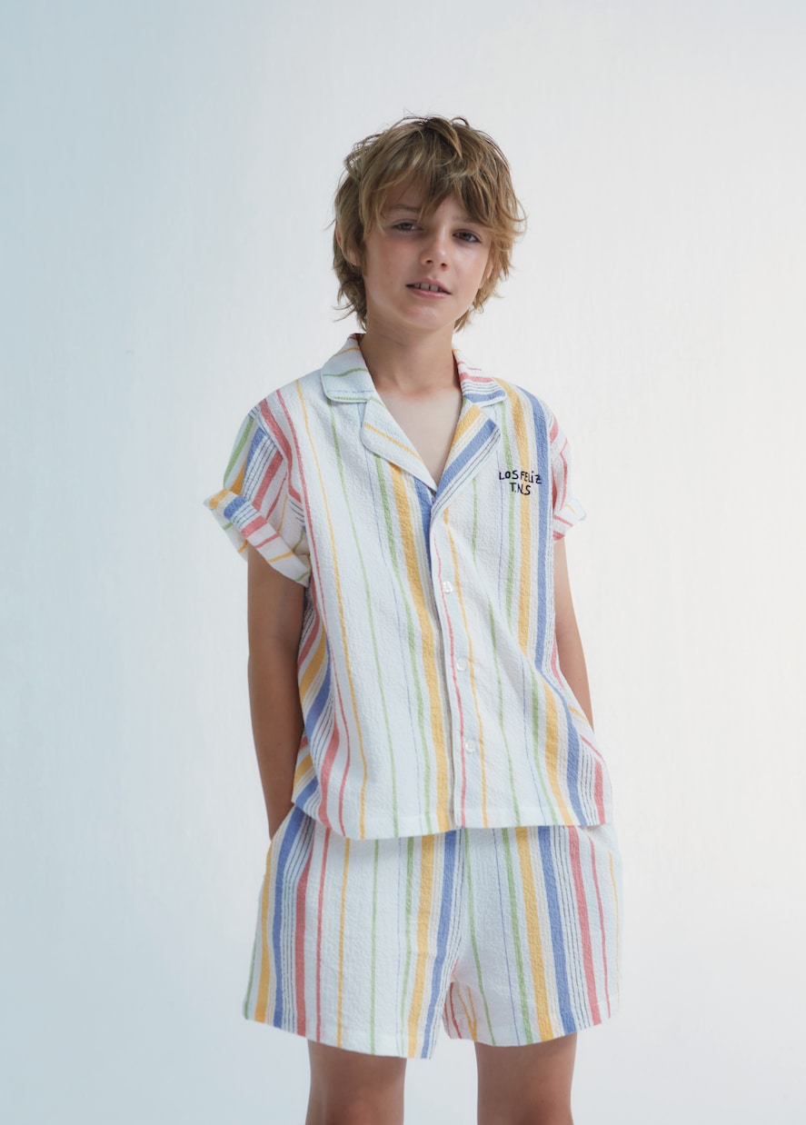 Short Torrance rayé en coton | The New Society