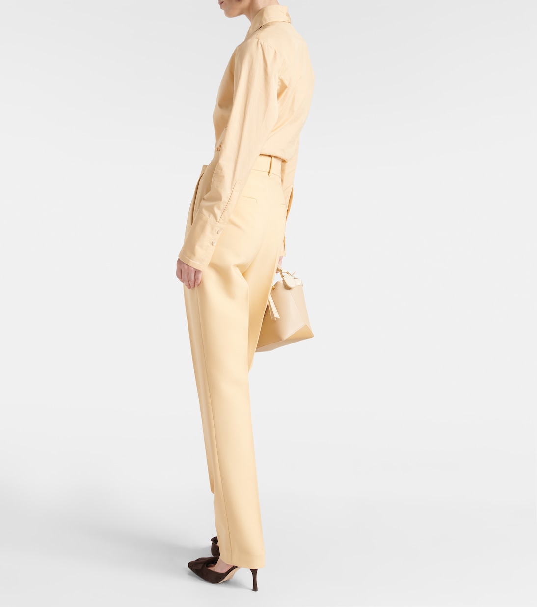 High-rise virgin wool slim pants | Tod's