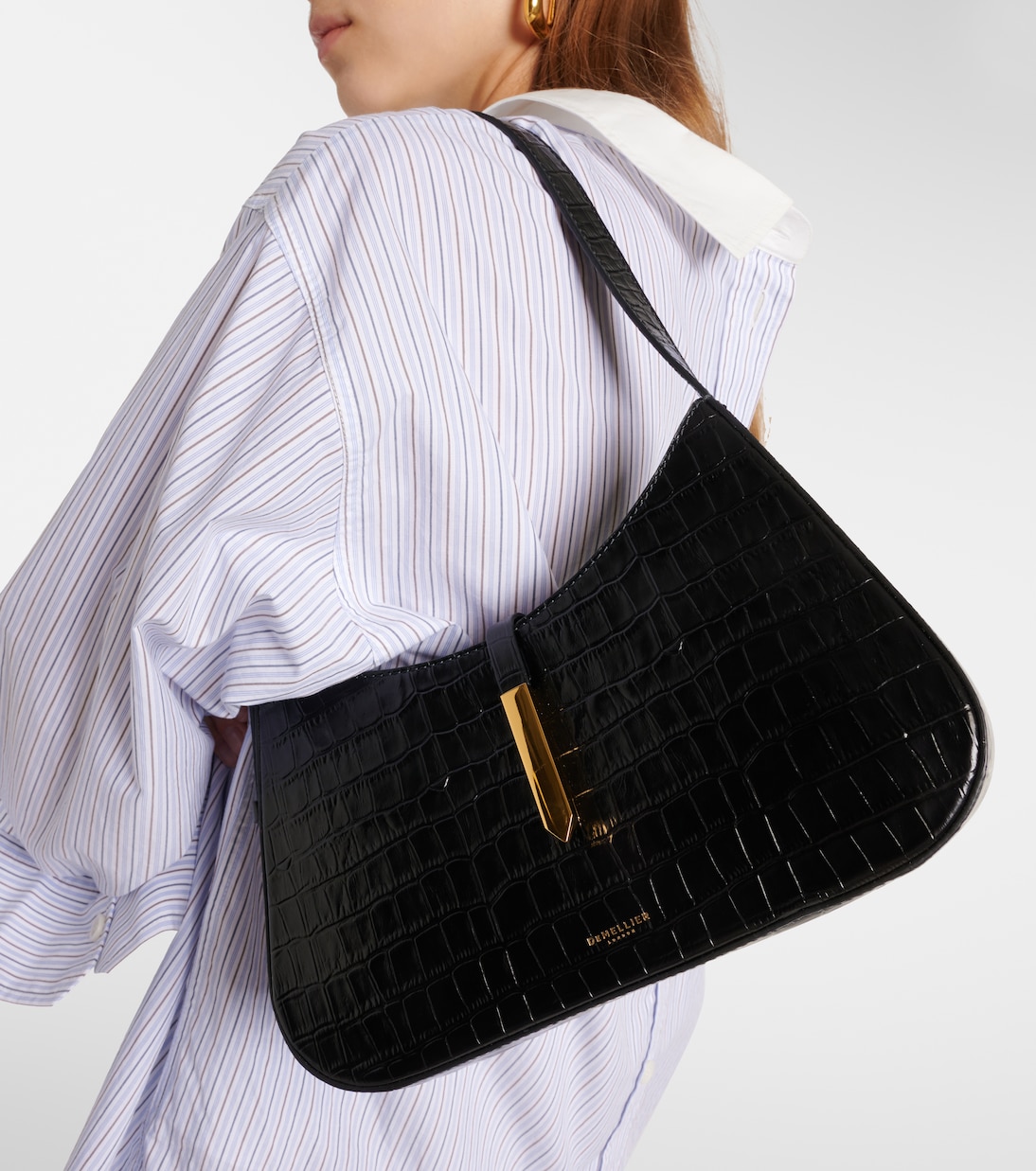 Tokyo croc-effect leather shoulder bag | DeMellier