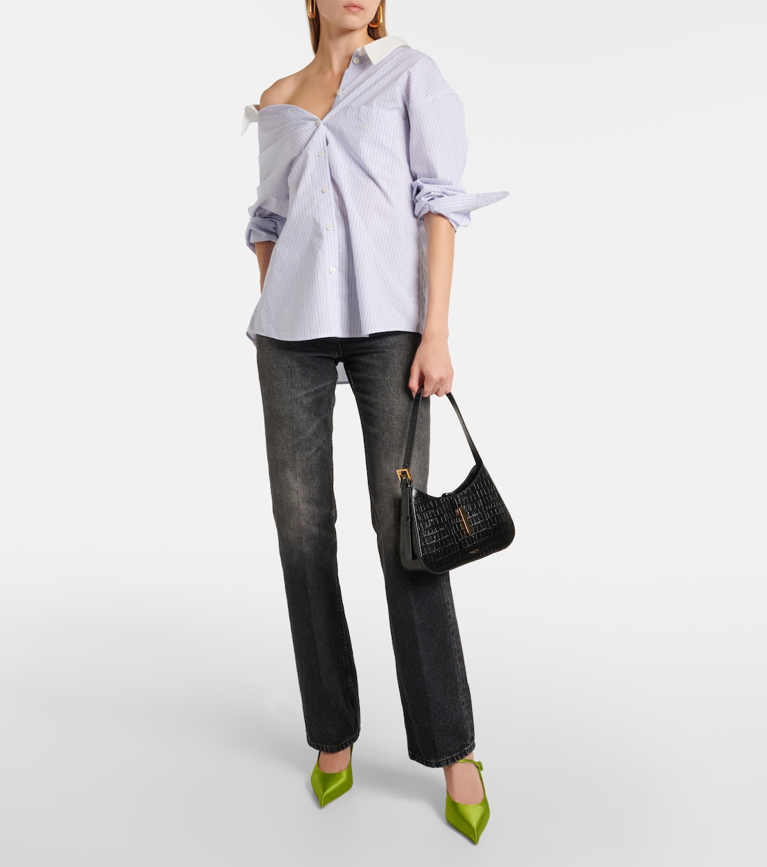 Tokyo croc-effect leather shoulder bag | DeMellier