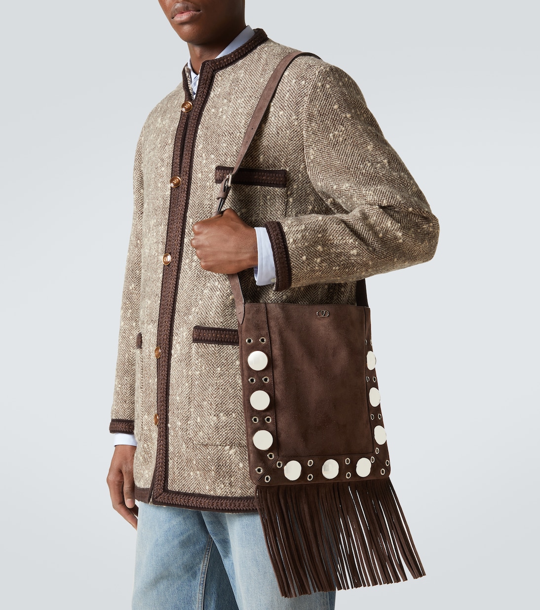 Sac Nellcôte en daim à ornements | Valentino Garavani