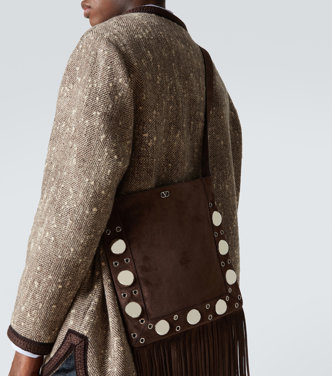 Sac Nellcôte en daim à ornements | Valentino Garavani