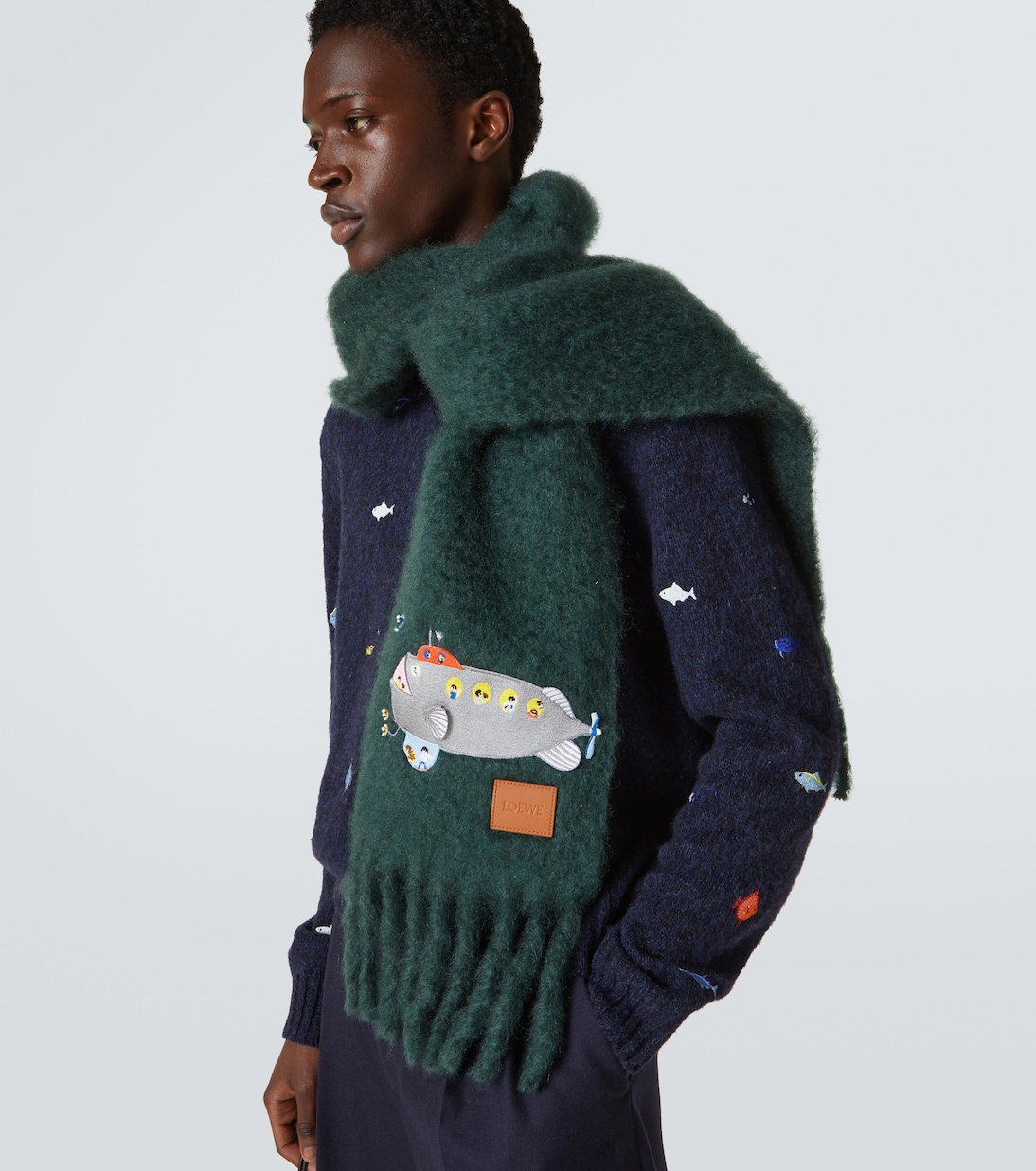 x Suna Fujita - Sciarpa Submarine in misto mohair | Loewe