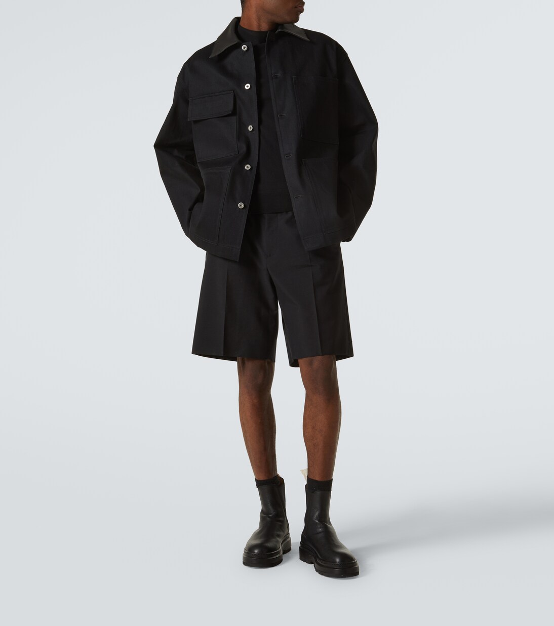 Jeansjacke mit Leder | Jil Sander