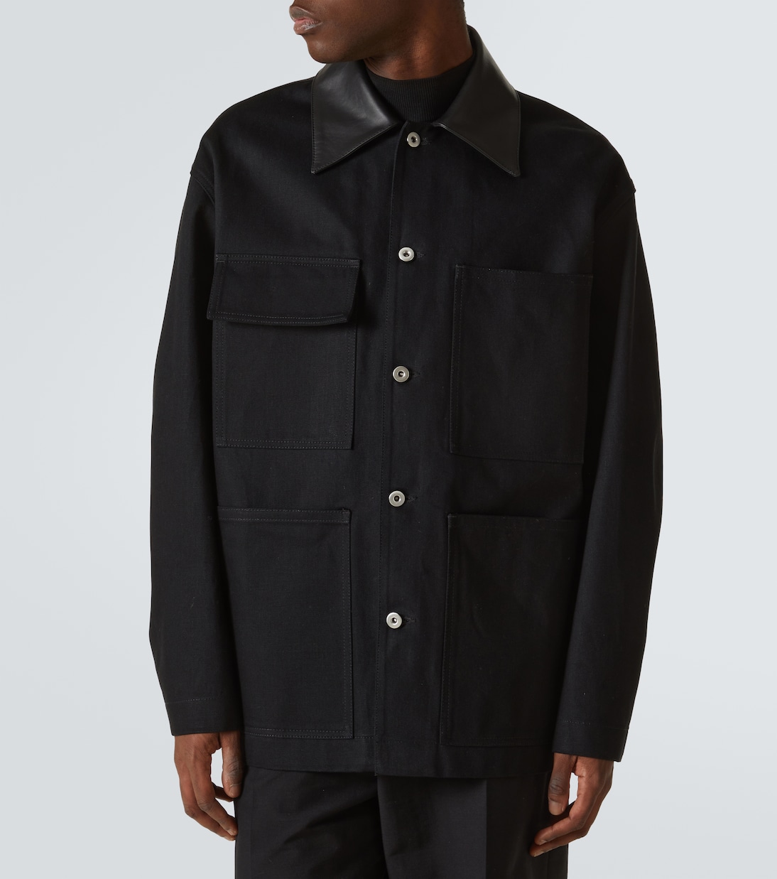Jeansjacke mit Leder | Jil Sander