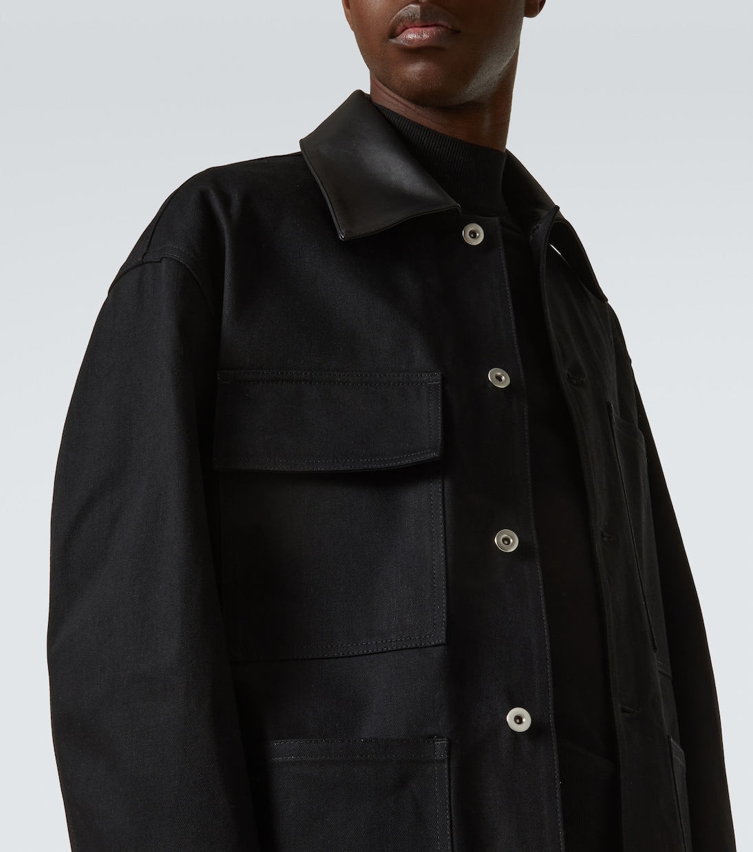 Jeansjacke mit Leder | Jil Sander