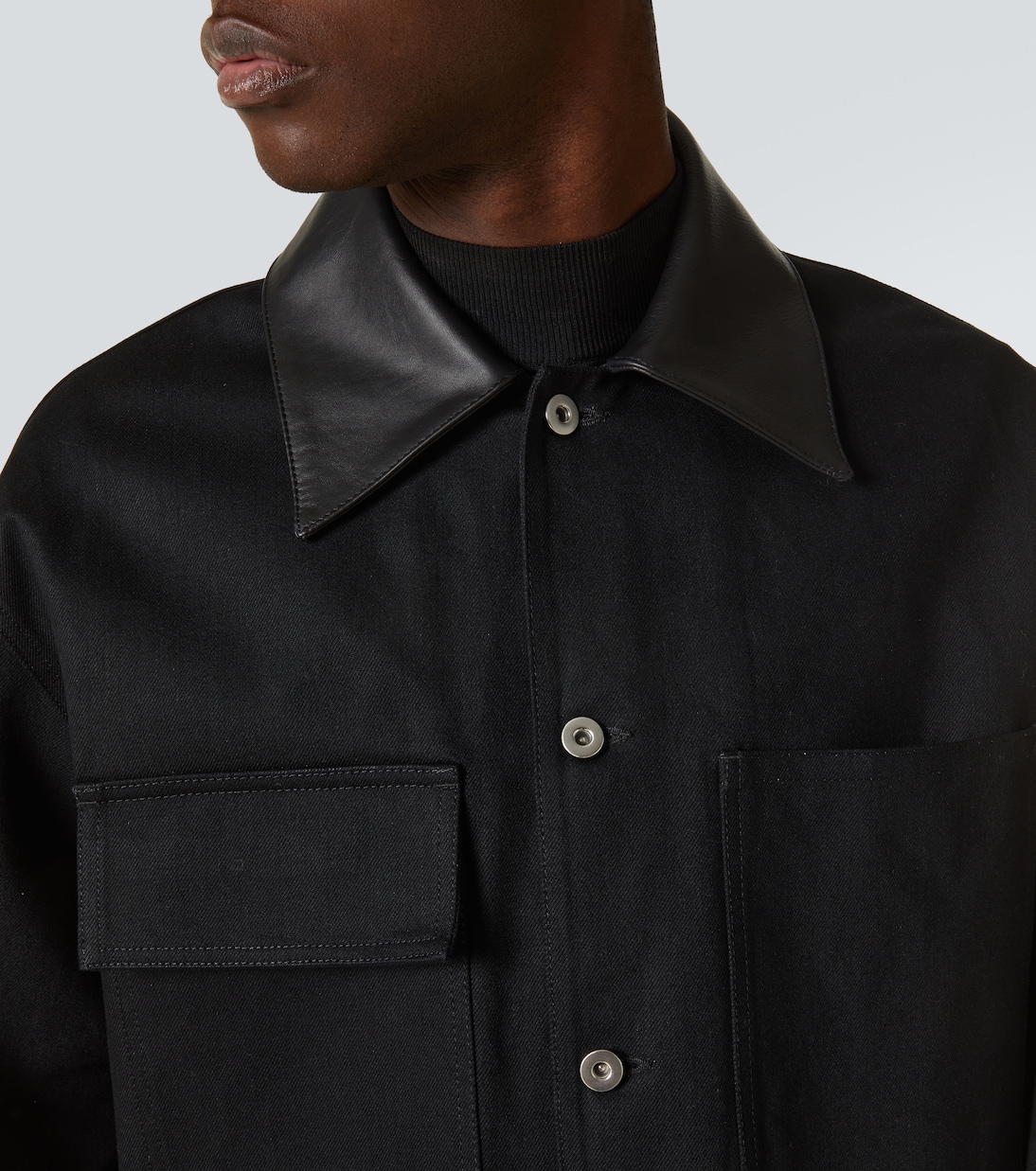 Jeansjacke mit Leder | Jil Sander